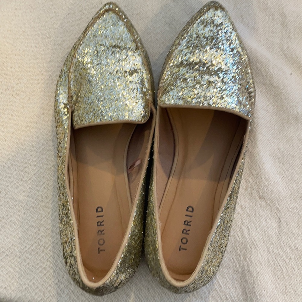 Gold flats size 10